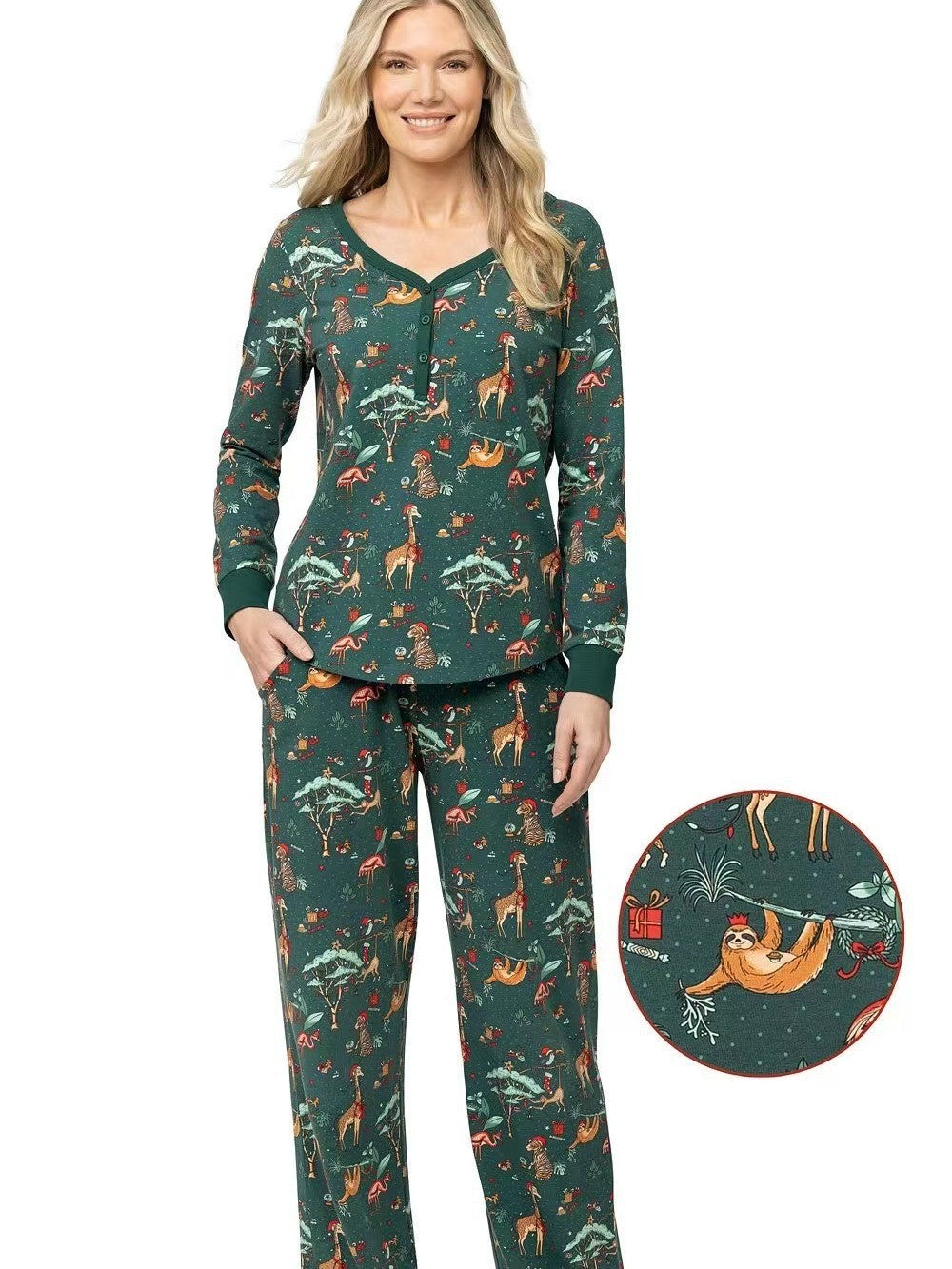 Grenouillère Bébé Vert Sapin – Motifs Hivernaux | PyjamaFamille®