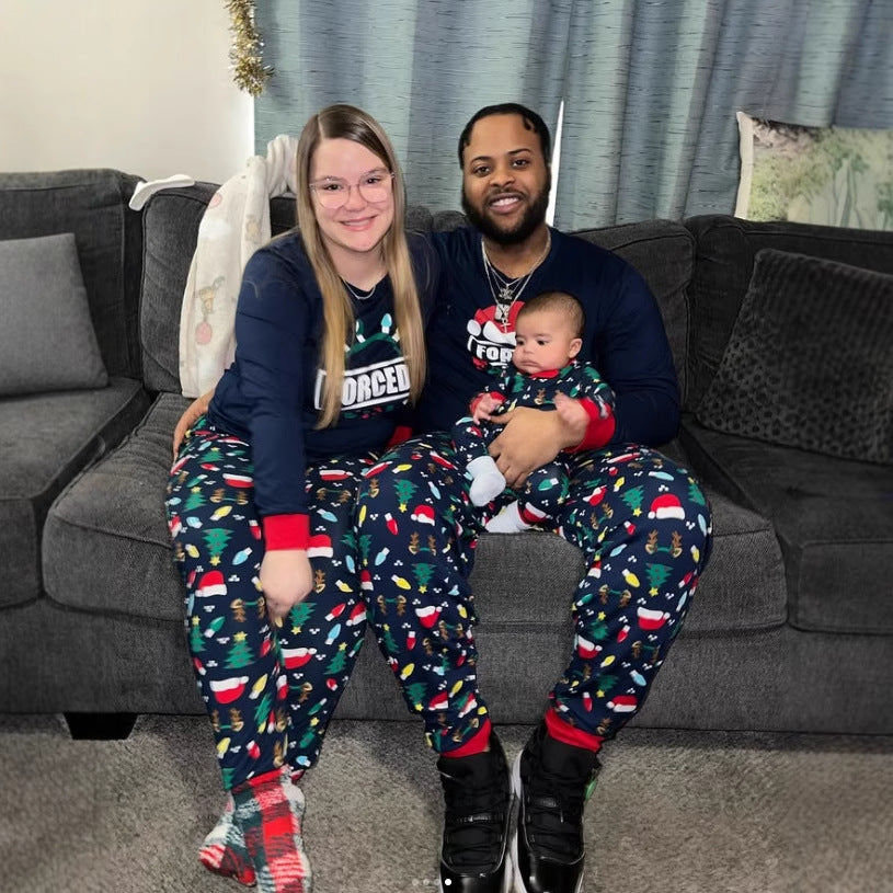 Pyjama Chien Bleu Nuit & Motifs Festifs | PyjamaFamille®