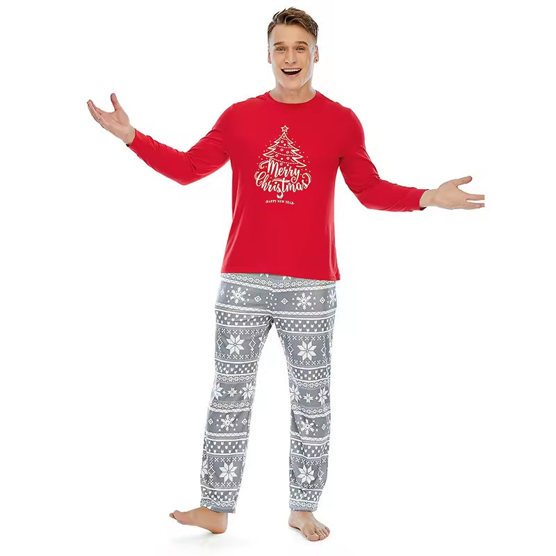 Pyjama Bébé Rouge & Gris – Edition Noël Hivernale Ultra Confort | PyjamaFamille®