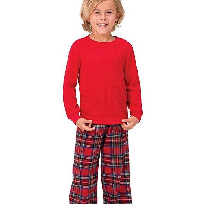 Pyjama Enfant Rouge & Carreaux Ecossais | PyjamaFamille®