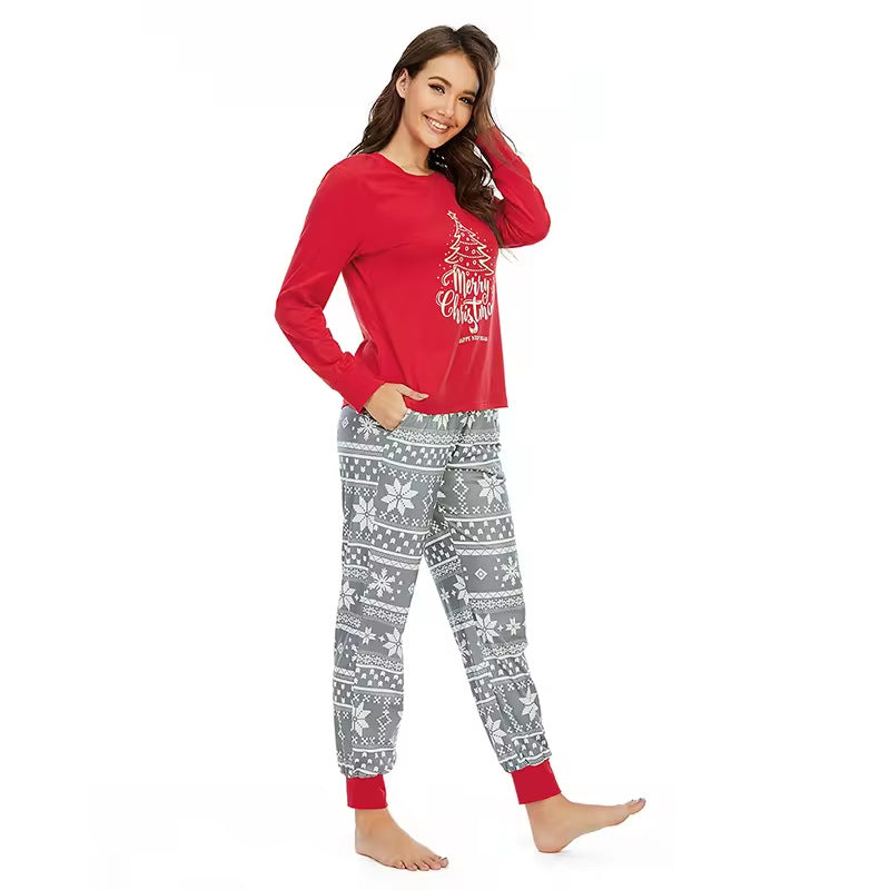 Pyjama Bébé Rouge & Gris – Edition Noël Hivernale Ultra Confort | PyjamaFamille®